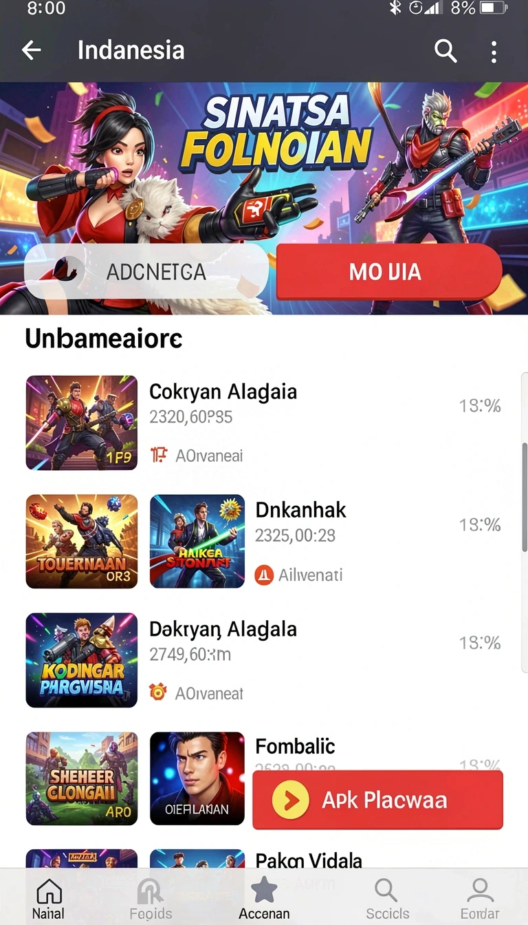 Beragam pilihan permainan menarik dalam aplikasi tante777 APK Terbaru untuk Android Tanpa Iklan.